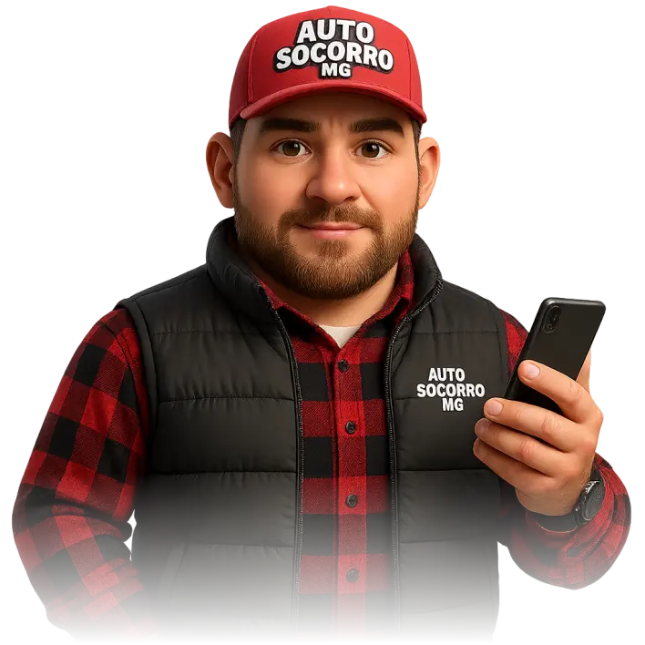 Atendente do Auto Socorro MG com telefone